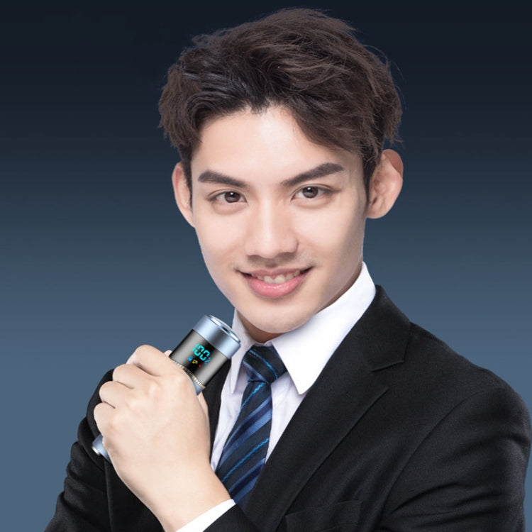 S-1090 IPX7 Waterproof 8D Portable LED Digital Display Round Electric Shaver(Silver)