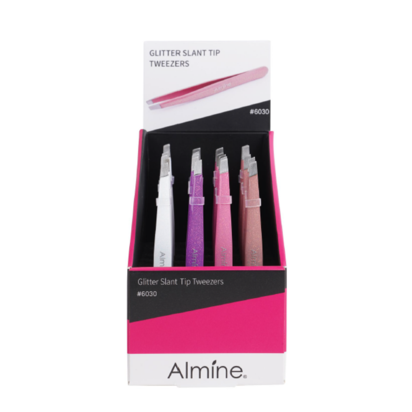 Almine Glitter Slant Tip Tweezers 24ct Display Set Annie International, Inc.