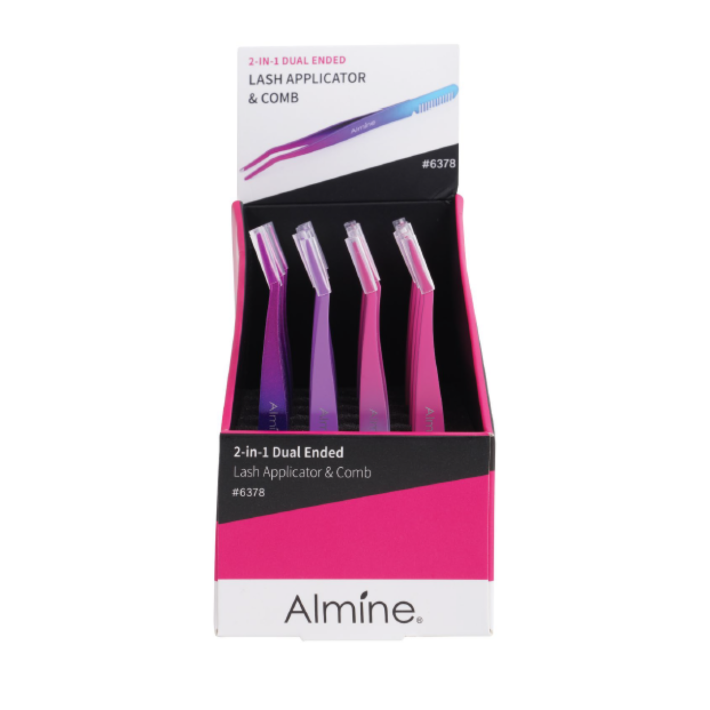 Almine 2 in 1 Dual Ended Comb & False Eyelash Applicator Tweezer 24ct Display Set Annie International, Inc.