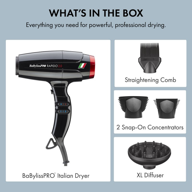 BABYLISSPRO HIGH SPEED RAPIDO 2.0 DRYER (#BRAP2) N.O.S. Barber Supply