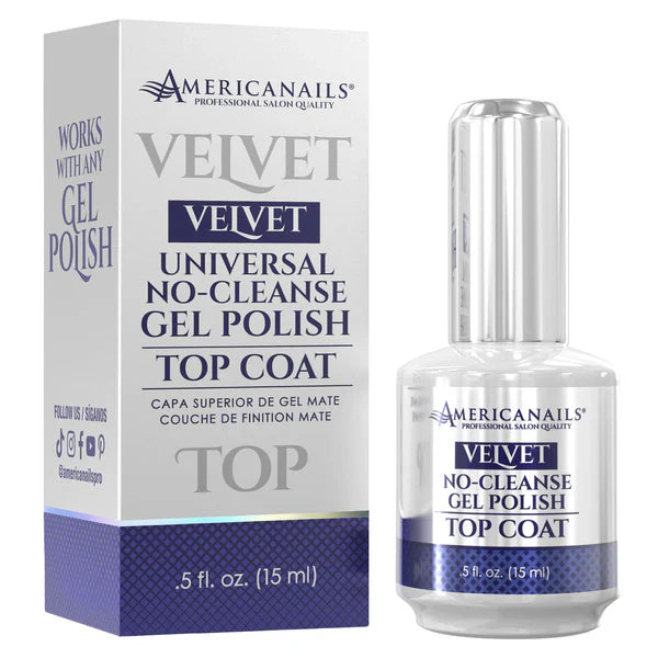 AmericaNails - No-Cleanse Gel Polish Top Coat | Velvet Finish .5oz Queen Nails & Beauty Supplies
