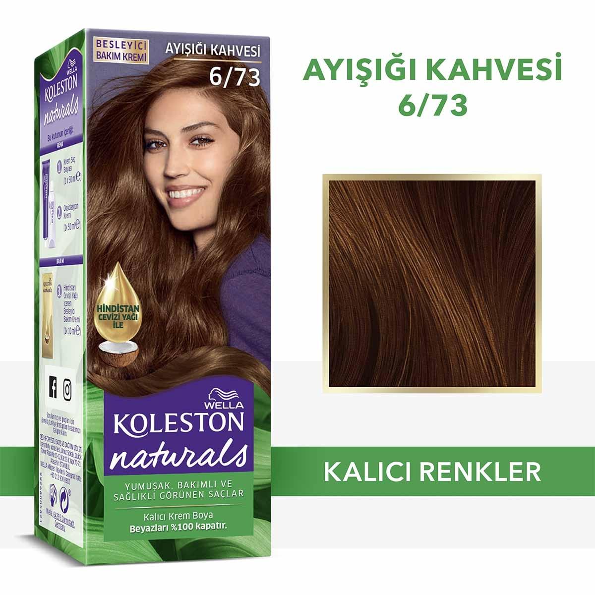 Wella Koleston Naturals Permanent Hair Dye with Coconut Oil - 6/73 Moonlight Brown Beauty Care Bag