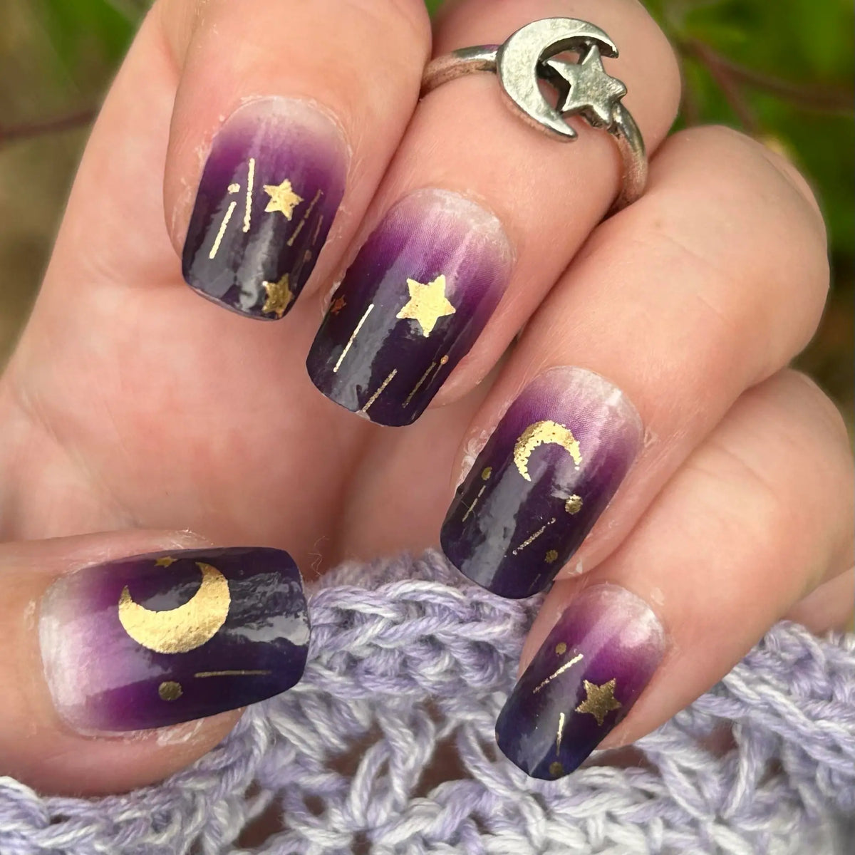 Purple Skies Candied Nails