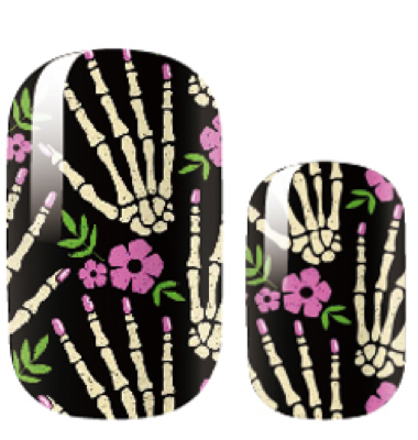 Halloween Skeleton Candied Nails