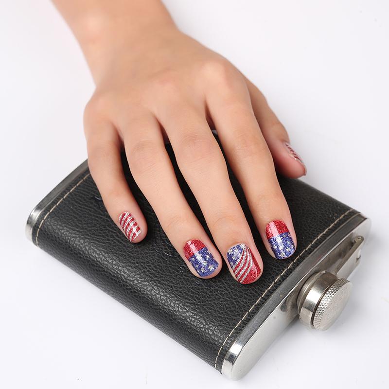 Red White & Blue Candied Nails