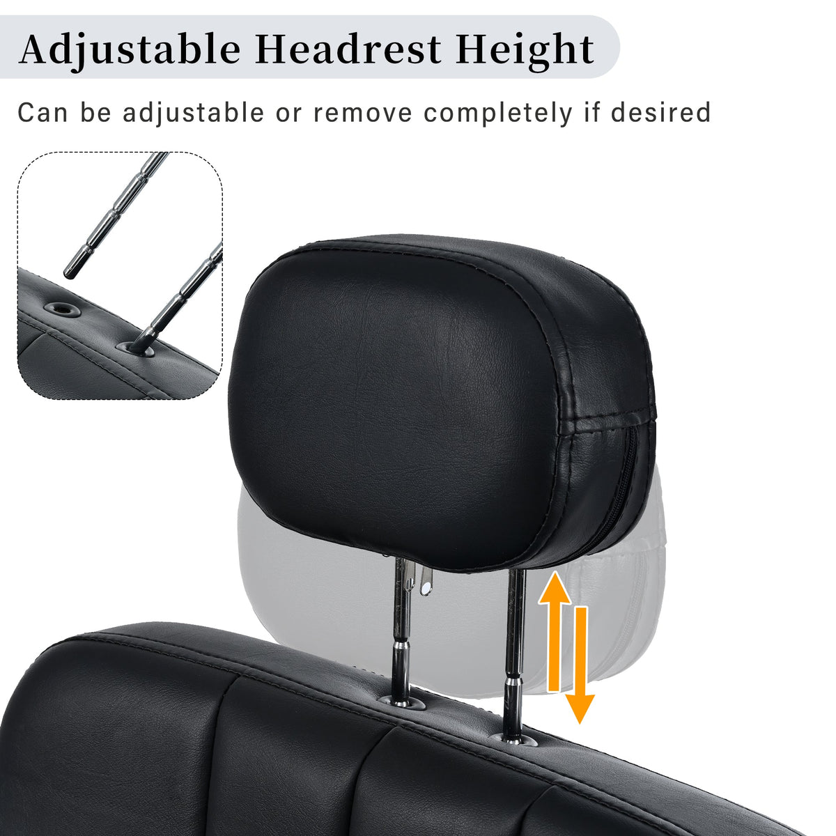 Premium Reclining barber Chair Salon Chair for Hair Stylist with Heavy Duty Hydraulic Pump, 360ยฐ Rotation Black American Smart