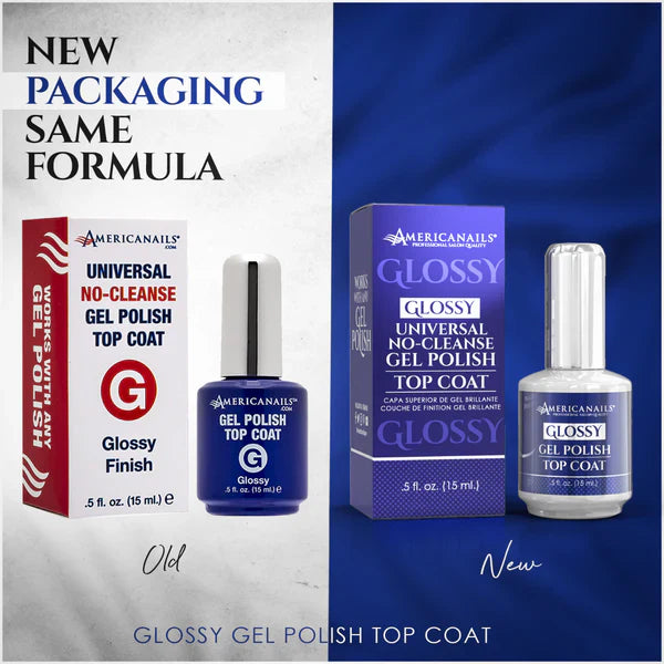 AmericaNails - No-Cleanse Gel Polish Top Coat | Glossy .5oz Queen Nails & Beauty Supplies