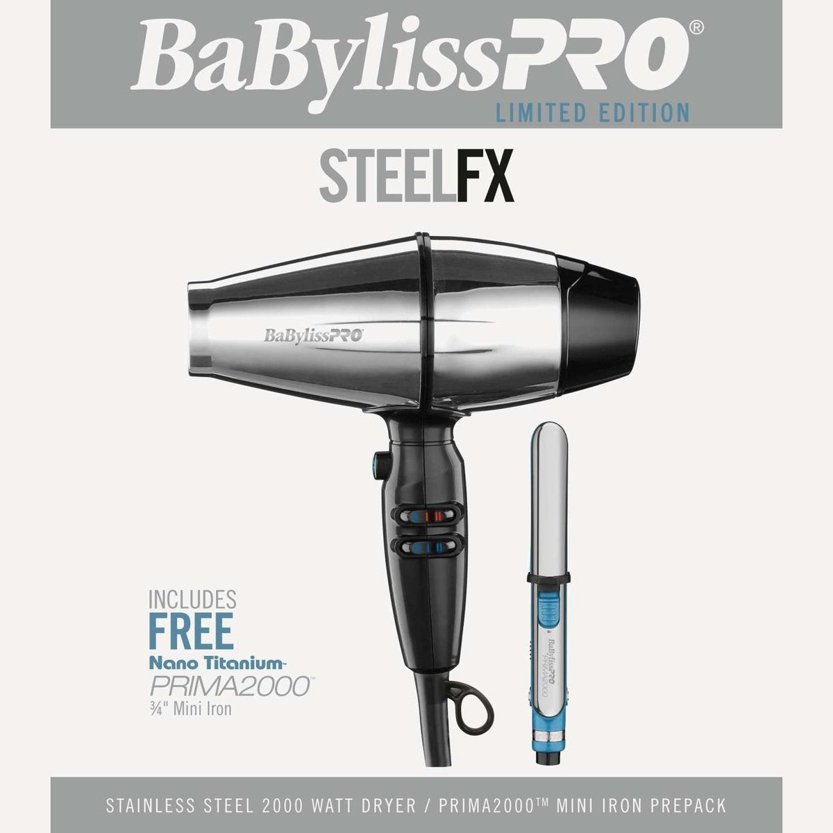 Babylisspro Dryer Steelfx Prima 2000 Mini Iron My Beauty Site Pro