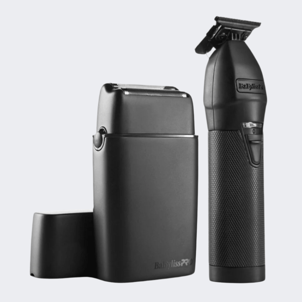 BabylissPro Limited Edition Matte Black Trimmer and Double Foil Shaver FXDUOFS2TMB Certified Clippers