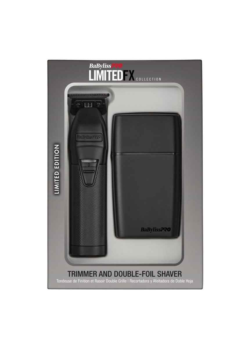 BabylissPro Limited Edition Matte Black Trimmer and Double Foil Shaver FXDUOFS2TMB Certified Clippers