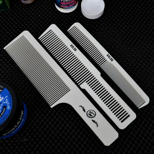 ROLDA BARBER 3PK COMB KIT - WHITE N.O.S. Barber Supply