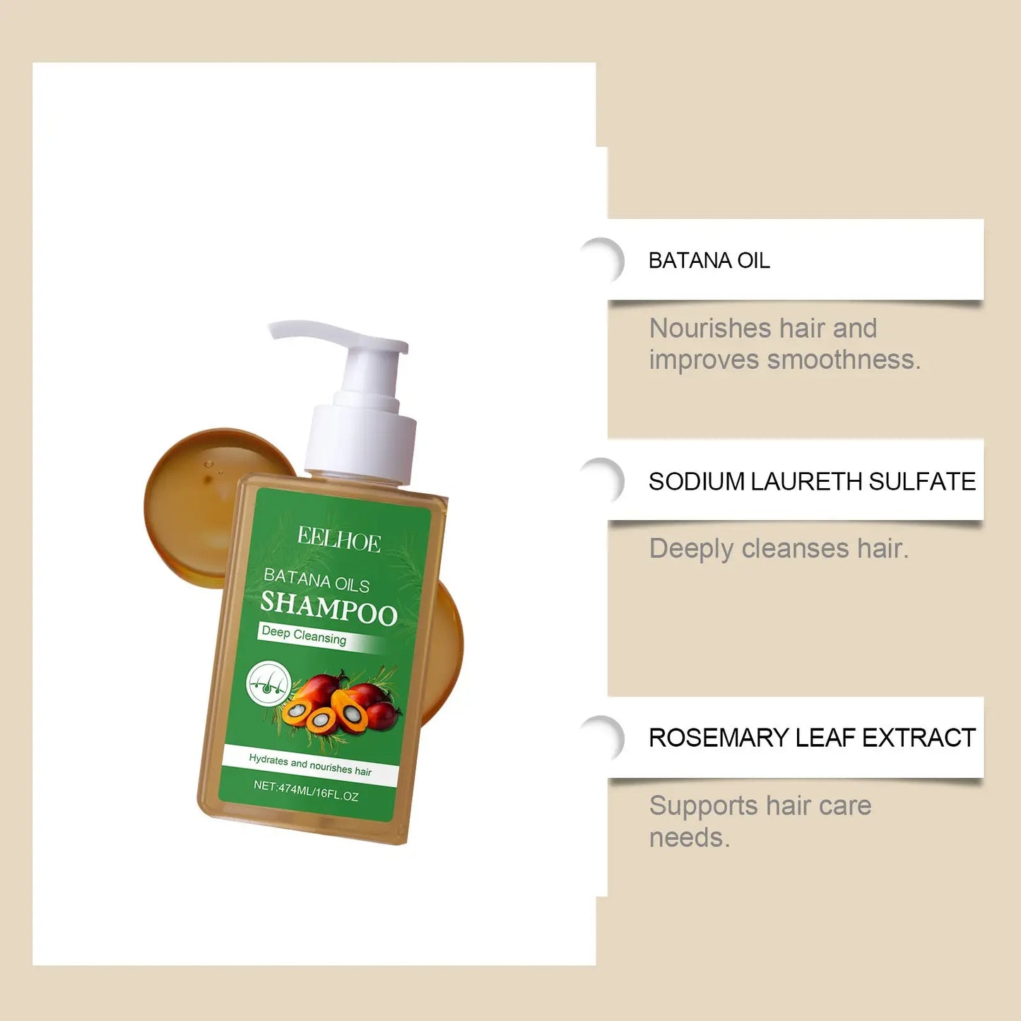 Batana Oil Shampoo for Blonde and Wavy Hair 55ml ARBA Global