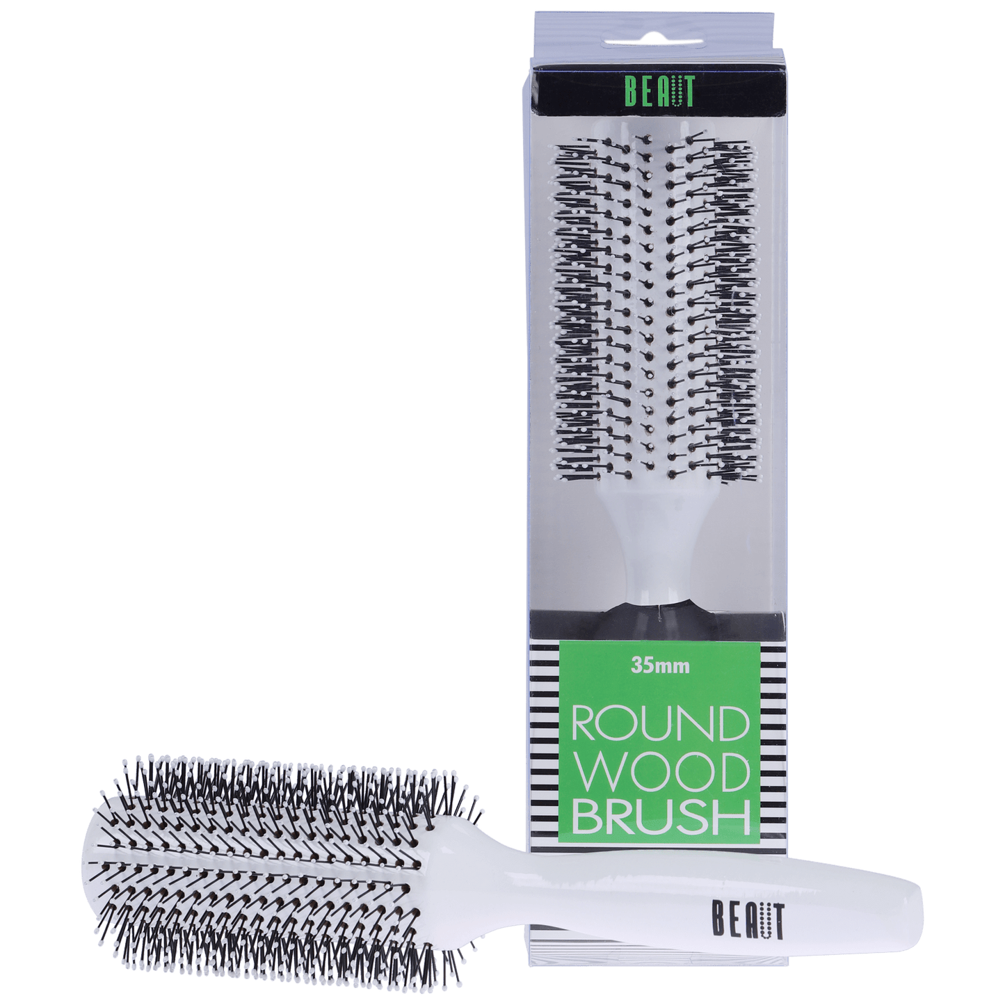 Beaut White Wood Round Brush VIP Extensions