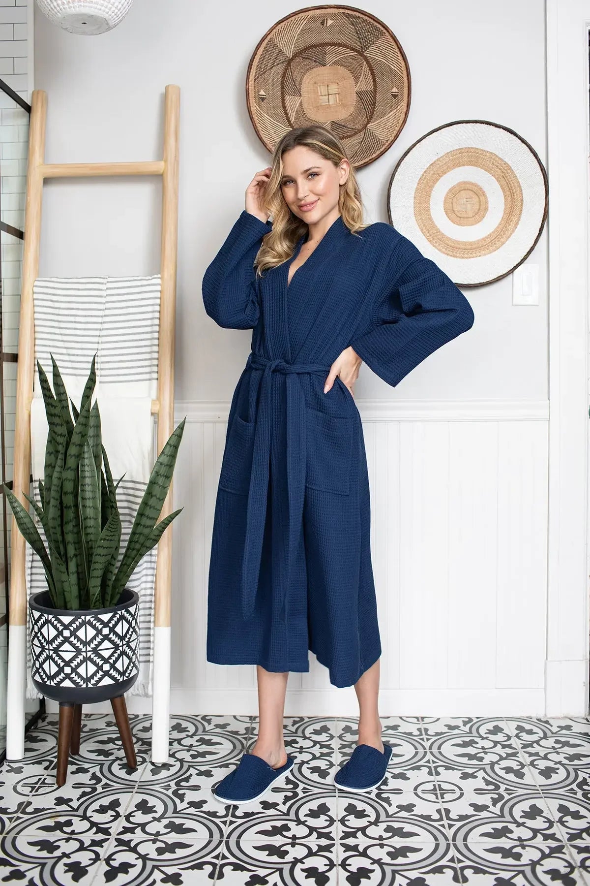 Waffle Robe Womens – Lightweight, Quick-Dry Spa Comfort Lotus Linen