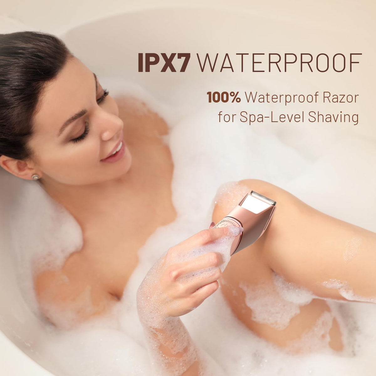 Bikini Trimmer for Women: Mirror Electric Shaver for Body Pubic Hair with LED Light, IPX7 Waterproof Portable Lady Facial Razor with Ceramic Blade,Rechargeable Body Groomer for Leg,Arm,Underarm 7DAY'S