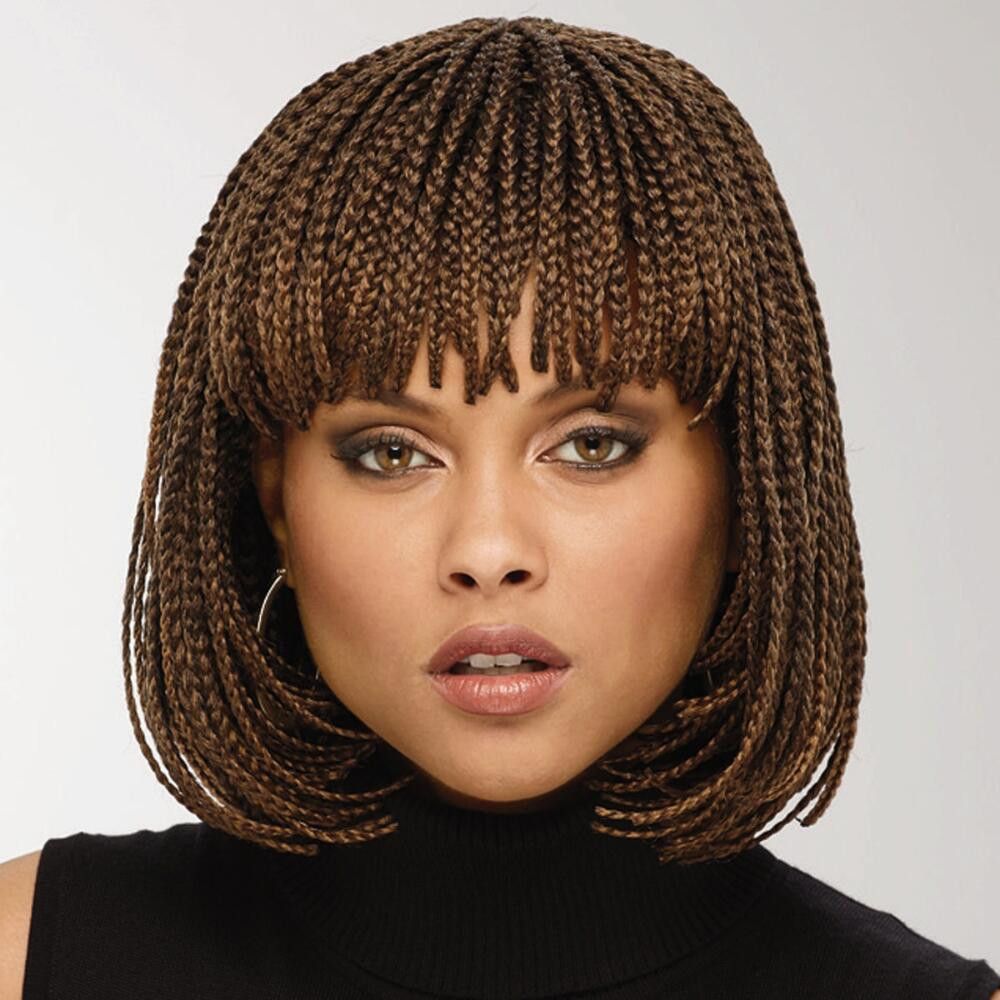 Braid wig female short hair bob head whole top chemical fiber head cover Box Braid Wig 7DAY'S