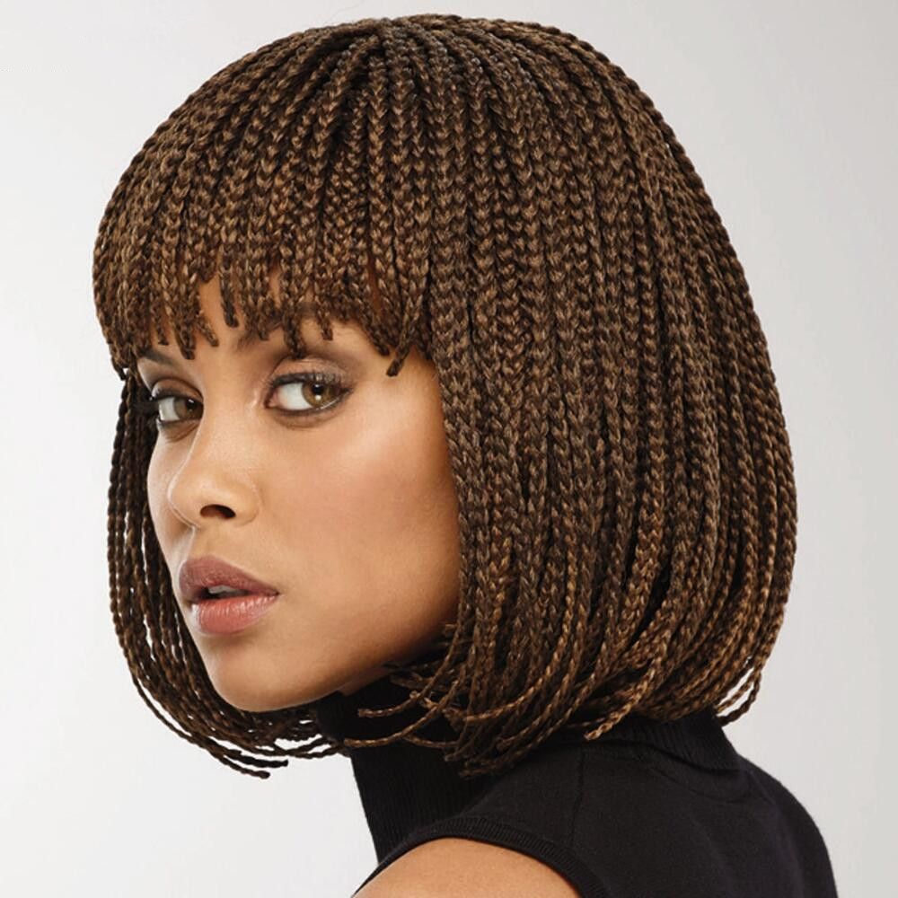 Braid wig female short hair bob head whole top chemical fiber head cover Box Braid Wig 7DAY'S