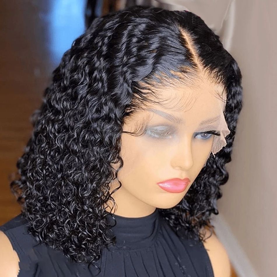 Brazilian Short Curly Bob Lace Front Human Hair Wigs PrePluck With Baby Hair Deep Wave Frontal Wig For Women Water Wave Lace Wig 7DAY'S