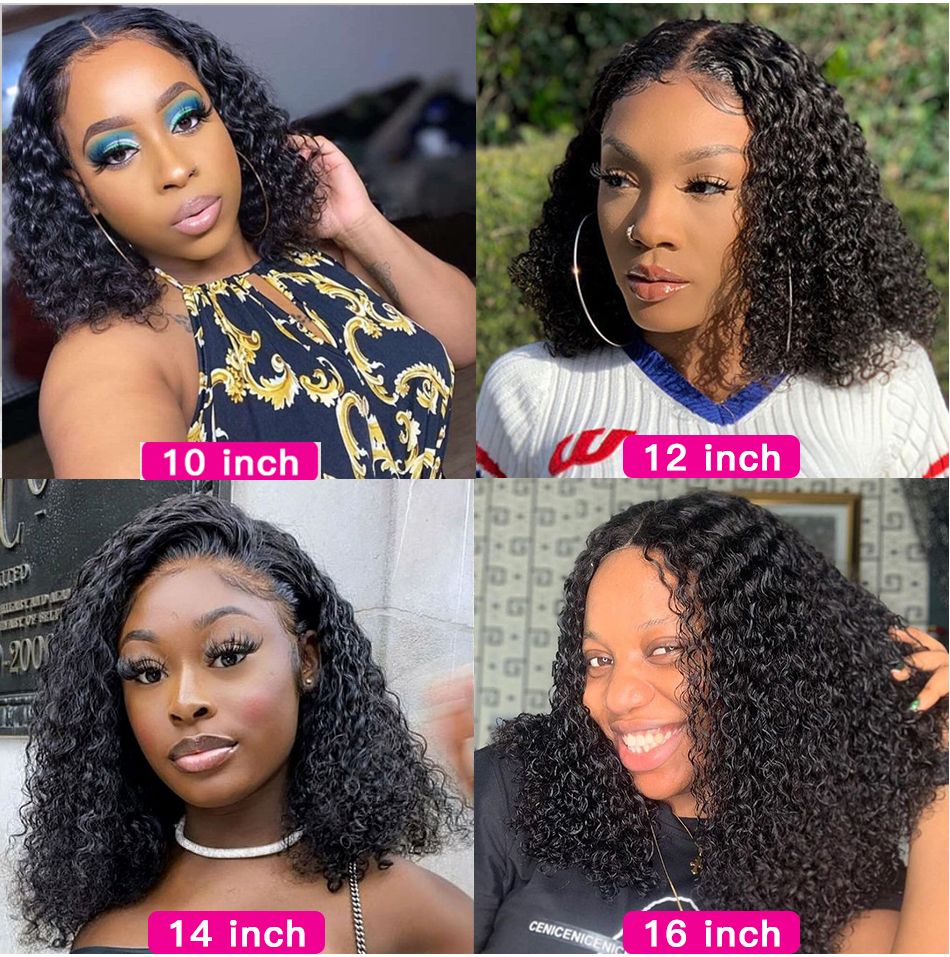 Brazilian Short Curly Bob Lace Front Human Hair Wigs PrePluck With Baby Hair Deep Wave Frontal Wig For Women Water Wave Lace Wig 7DAY'S