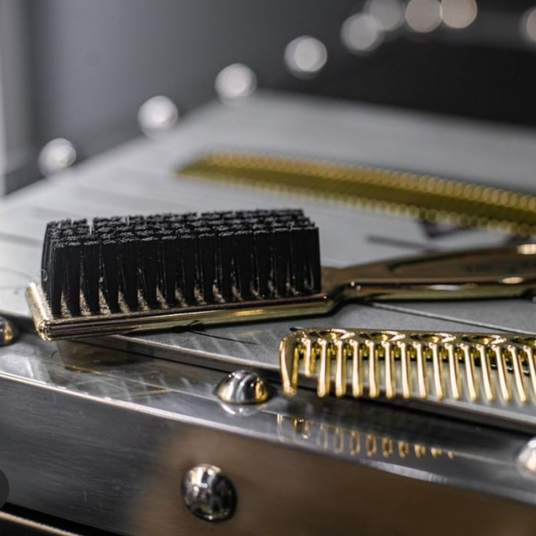 Gold Barber Brush Visionary Barbers
