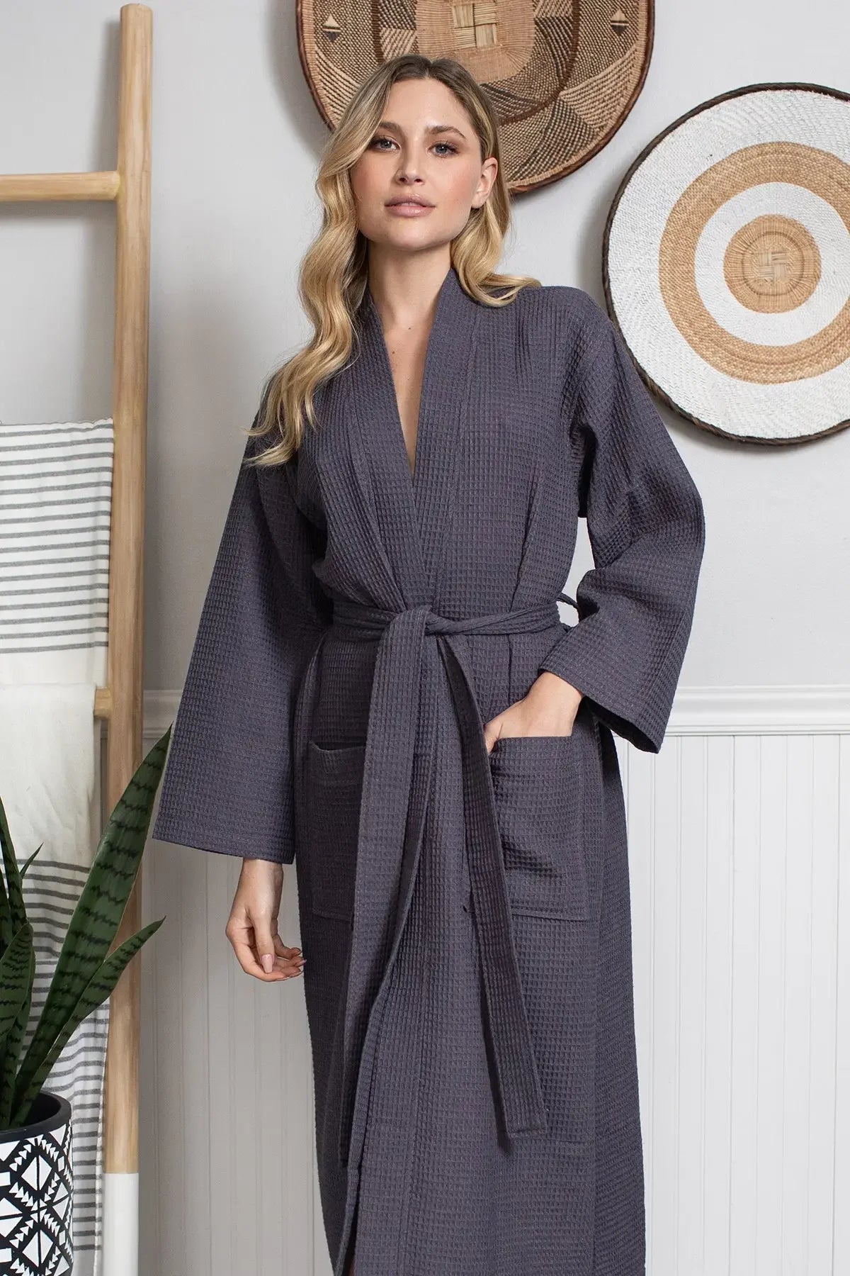 Waffle Robe Womens – Lightweight, Quick-Dry Spa Comfort Lotus Linen