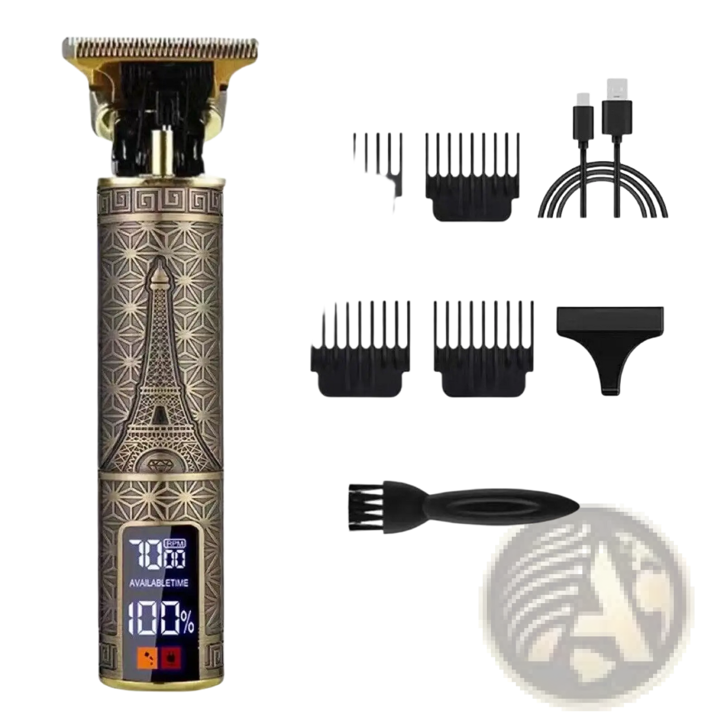 Cordless Hair Clippers Professional Gold Barber Trimmer ARBA Global