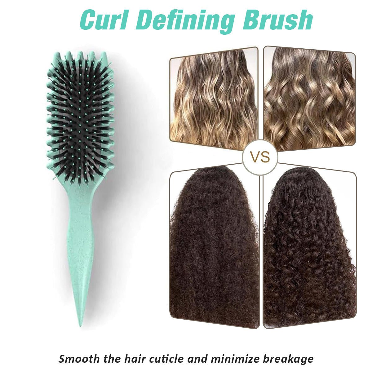 Curl Defining Brush,Boar Bristle Hair Brush Styling Brush for detangling,combing and shaping men and women,curls to reduce pulling and curl separation 7DAY'S