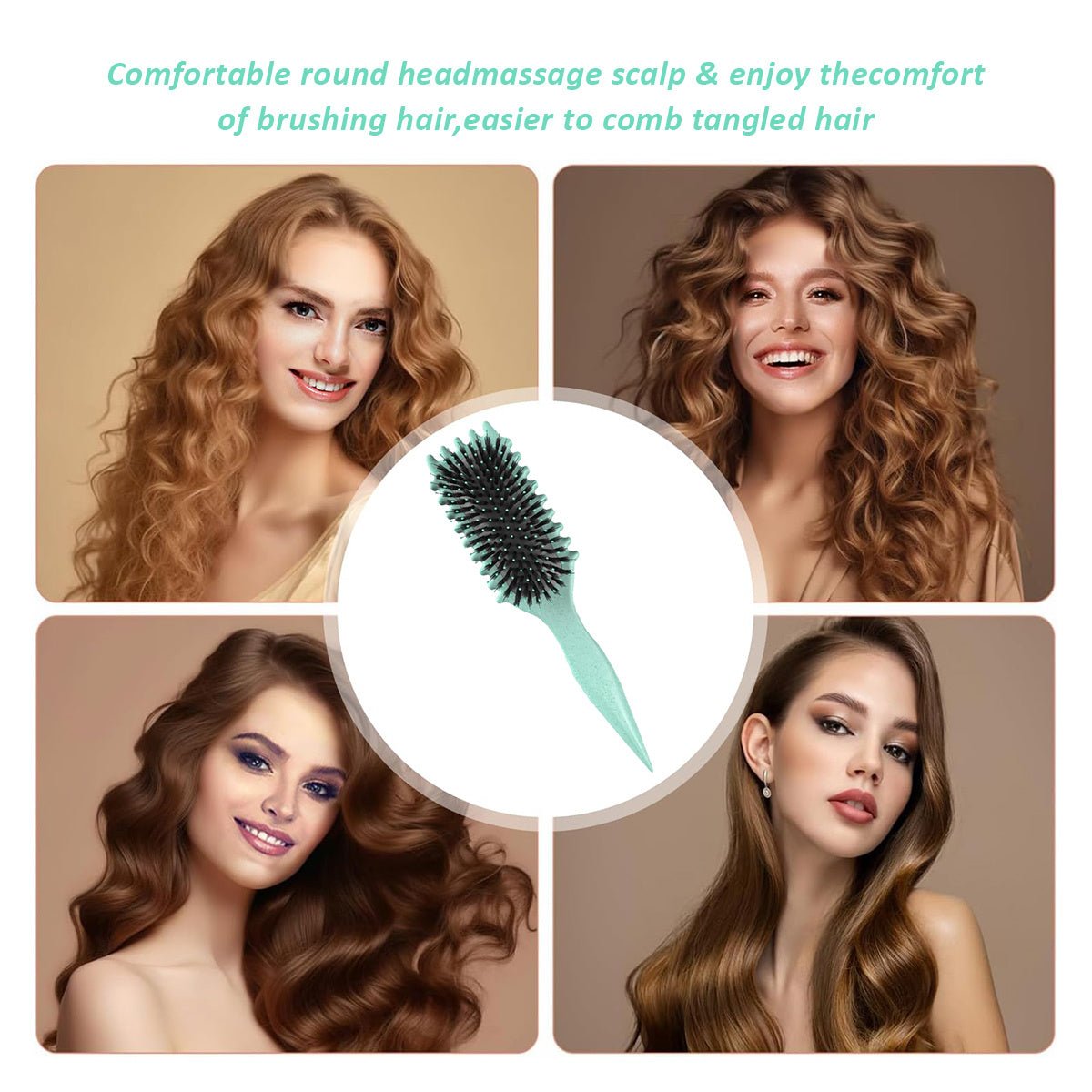 Curl Defining Brush,Boar Bristle Hair Brush Styling Brush for detangling,combing and shaping men and women,curls to reduce pulling and curl separation 7DAY'S