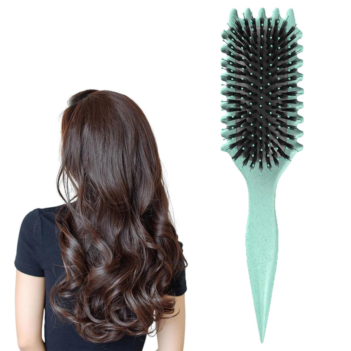 Curl Defining Brush,Boar Bristle Hair Brush Styling Brush for detangling,combing and shaping men and women,curls to reduce pulling and curl separation 7DAY'S