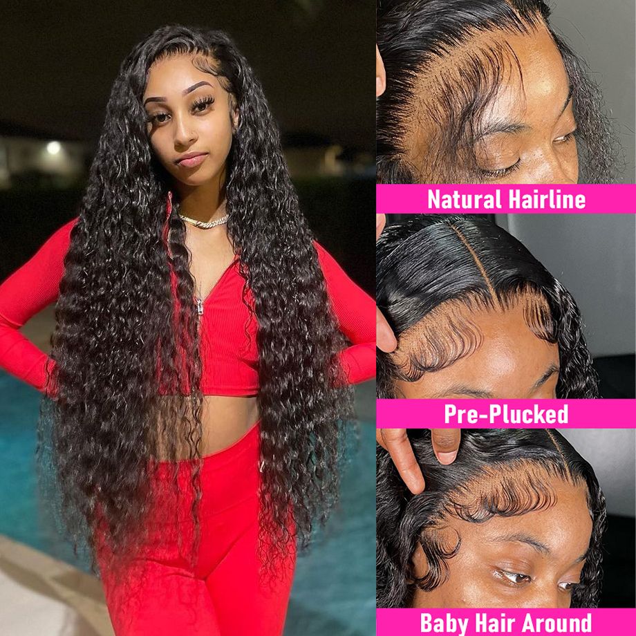Curly Wigs Deep Wave Frontal Wig 13x6 Hd Lace Loose Water Wave Wigs Human Hair 30 40 Inch 13x4 Curly Lace Front Human Hair Wig 7DAY'S