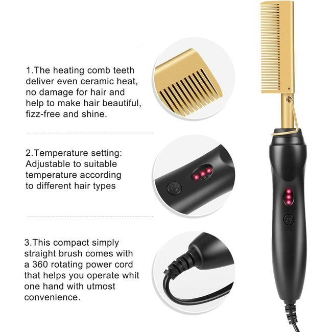 Ceramic Hair Styler Hot Comb Gamba Beauty
