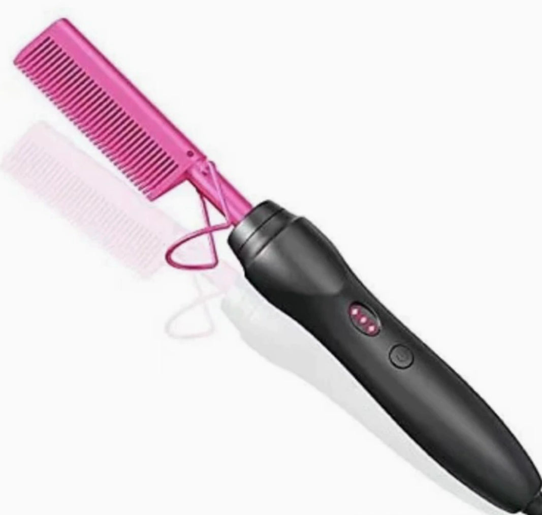 Electric Straight Hair Curling Comb Dry Wet Dual Purpose Copper Comb Elyvora LLC