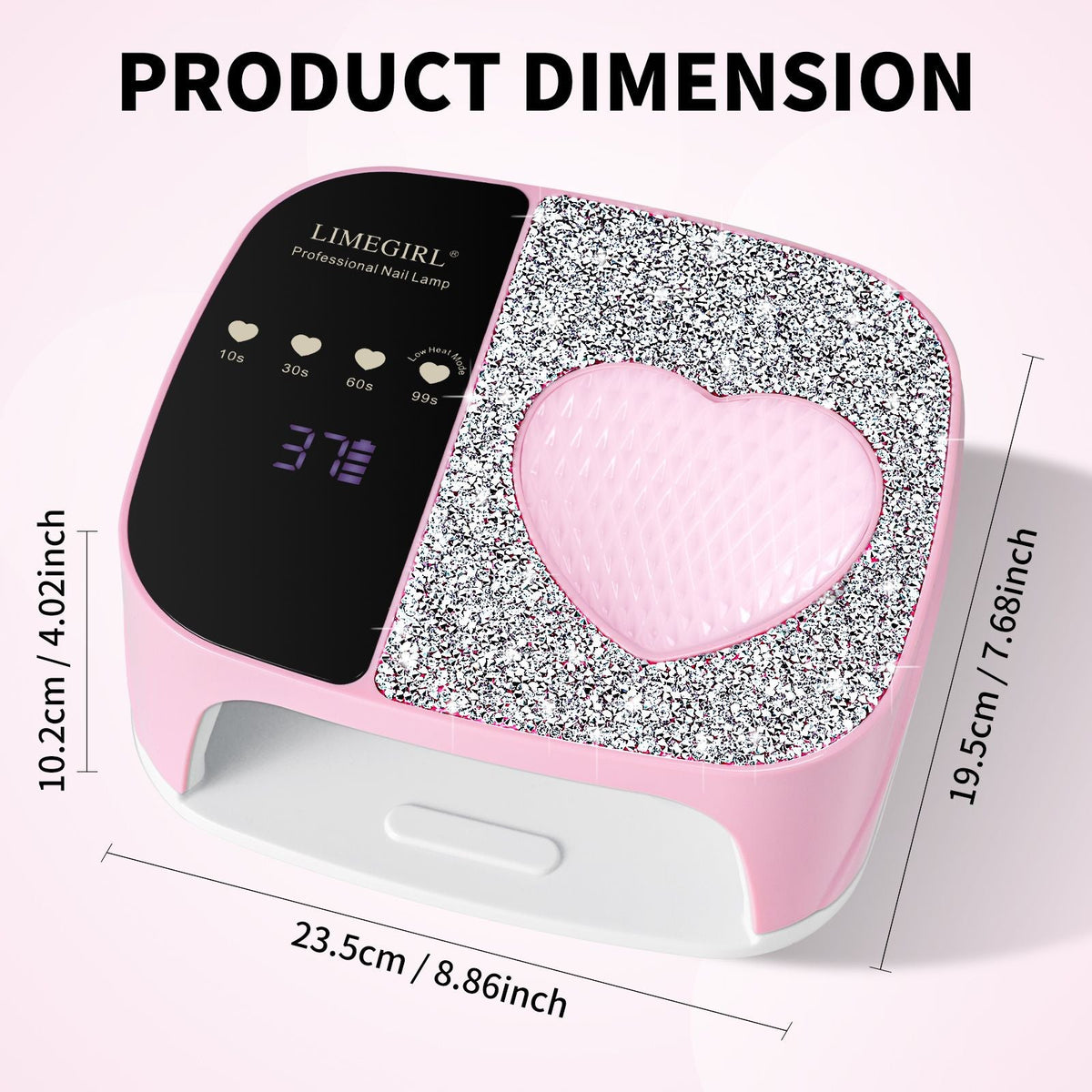 LimeGirl Cordless Nail Dryer for Gel Polish, UV LED Nail Lamp with Fast Curing UV Light & 4 Timer Settings, Portable Rechargeable Gel Lamp Nail Art Tool for Manicure Pedicure at Home & Salon 7DAY'S