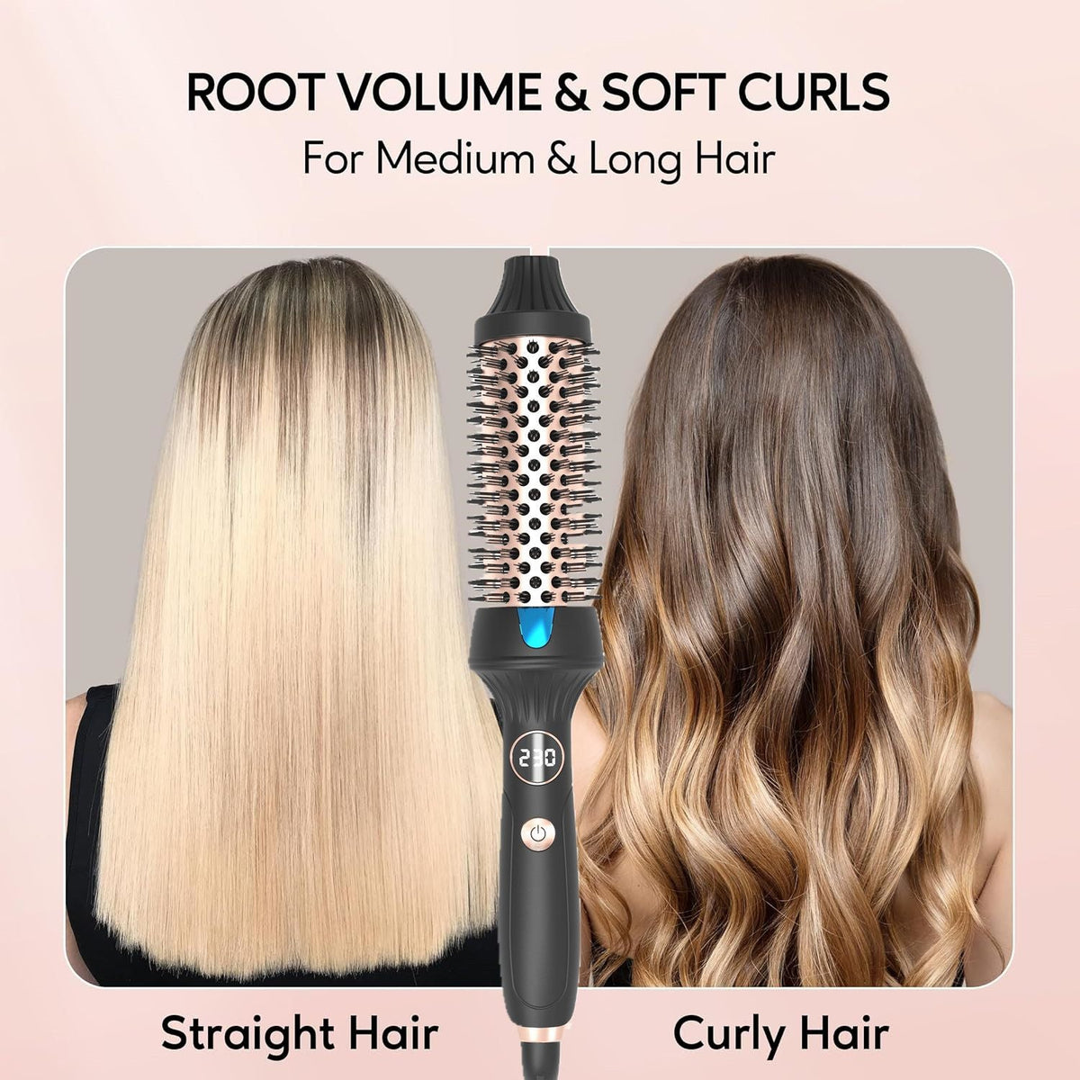 Thermal Brush Ceramic Hair Curler Comb 3 in 1 Thermal Curling Wand Double PTC Curling Brush Travel Hair Curler Combs Anti Scalding Curling Iron Ionic Hair Curler Straightener Uncle LOL