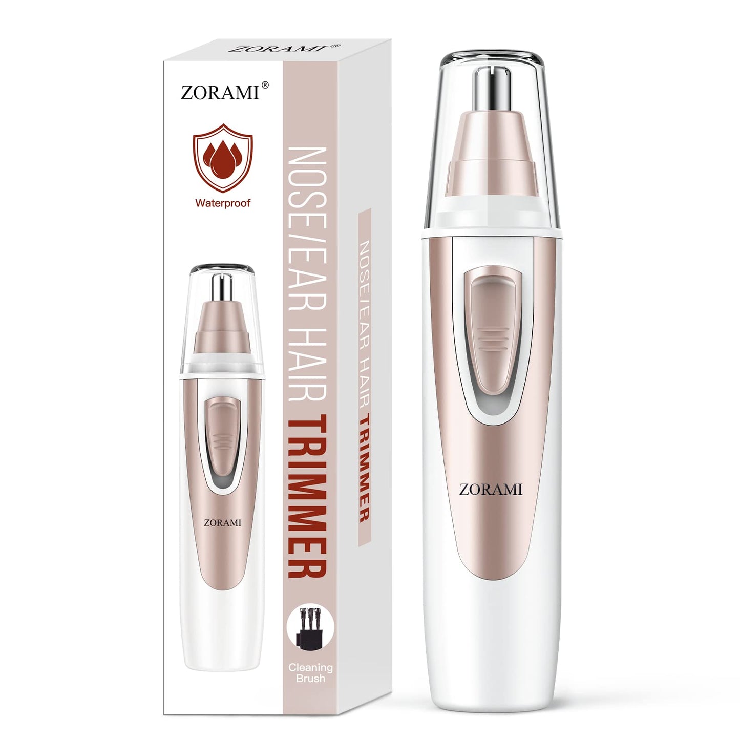 Ear and Nose Hair Trimmer Clipper - 2025 Professional Painless Eyebrow & Facial Hair Trimmer for Men Women, Battery-Operated Trimmer with IPX7 Waterproof, Dual Edge Blades for Easy Cleansing Black