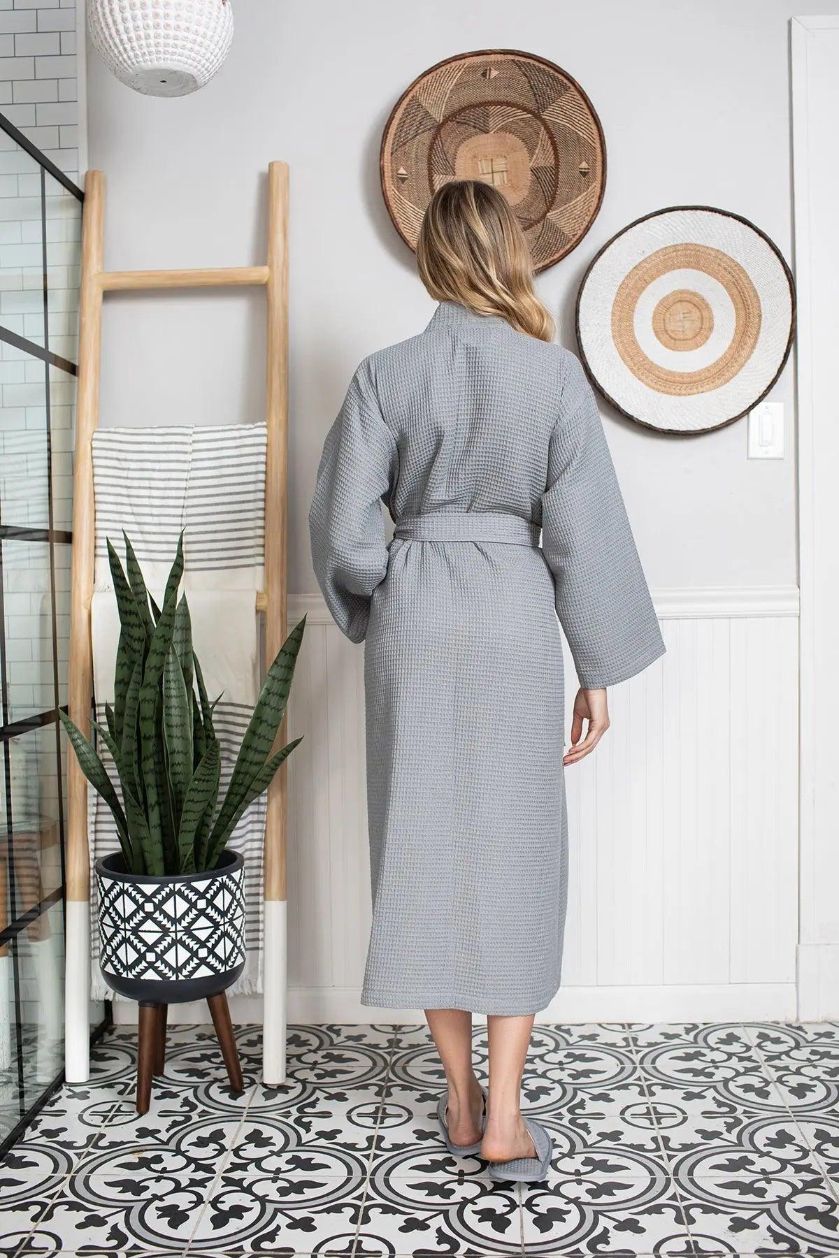 Waffle Robe Womens – Lightweight, Quick-Dry Spa Comfort Lotus Linen
