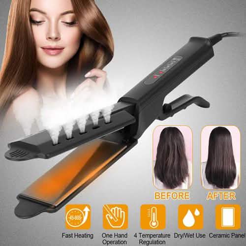 Electric Hair Straightener with 4 Temperature Adjustment DailySale