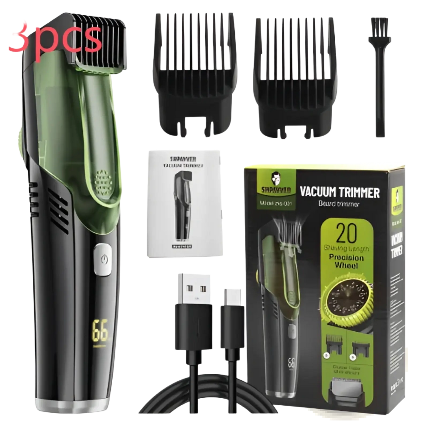 Electric Hair Trimmer with Vacuum and Digital Display ARBA Global