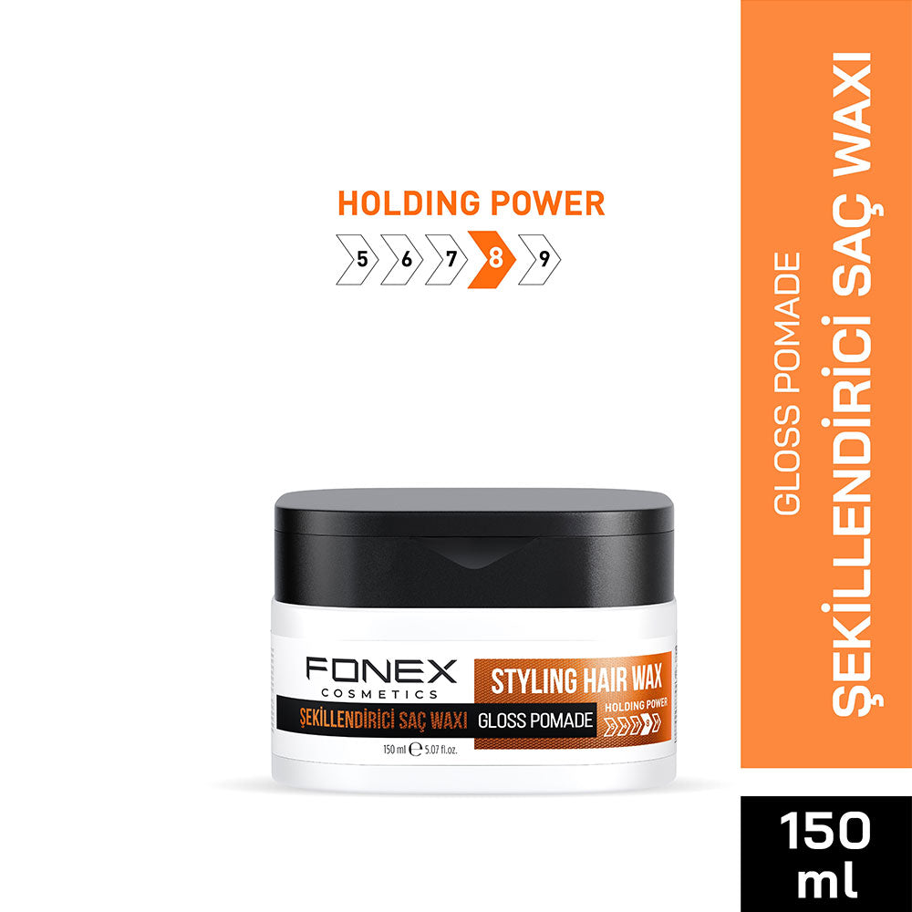 Fonex Styling Hair Wax Gloss Pomade High Shine 150ml Beauty Care Bag