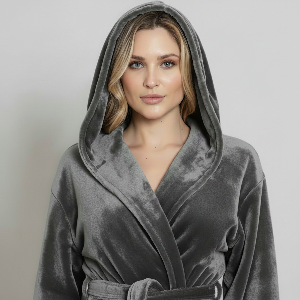 Women’s Plush Hooded Robe - Spa-Worthy Comfort at Home Lotus Linen