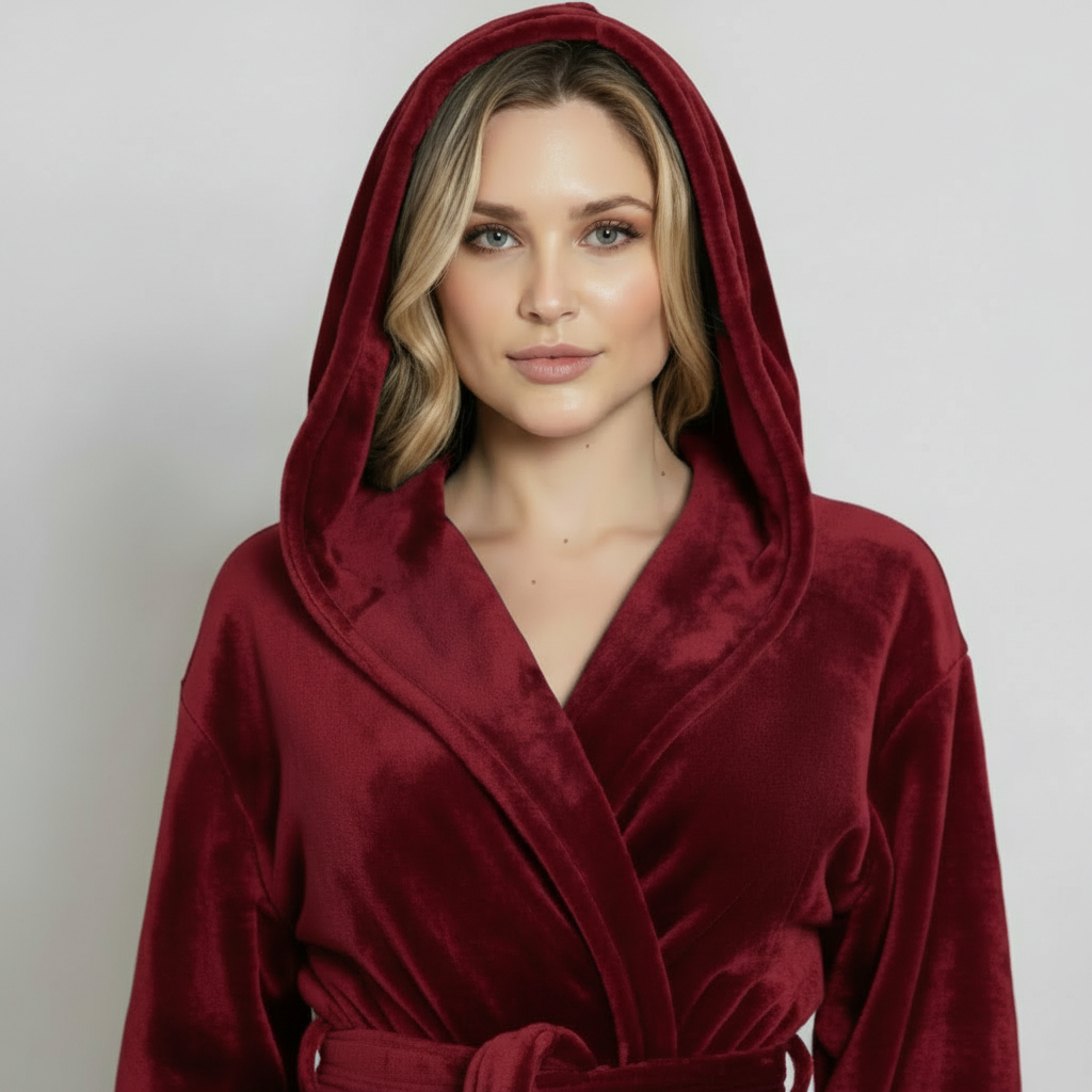 Women’s Plush Hooded Robe - Spa-Worthy Comfort at Home Lotus Linen