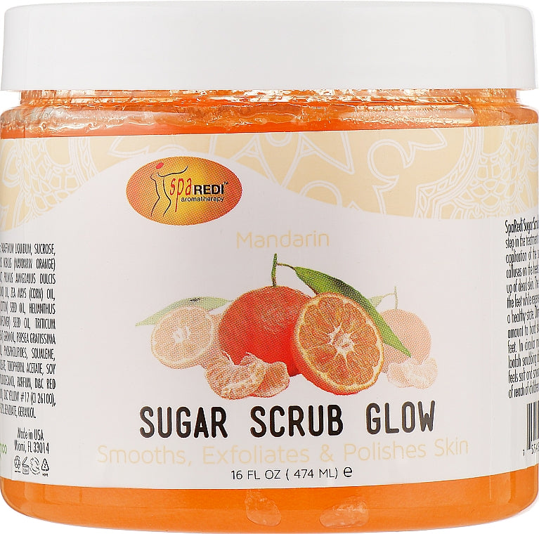 Spa Redi - Sugar Scrub Glow - Mandarin 16oz Queen Nails & Beauty Supplies
