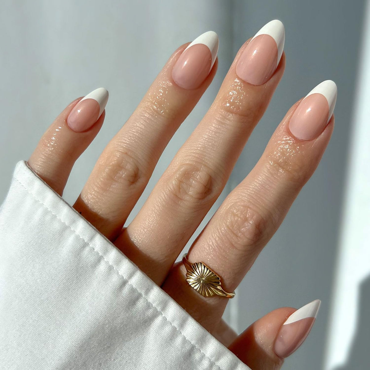 Glamnetic Press On Nails - Goal Digger | Glossy, Semi-Transparent, Short Round Nails, Reusable | 12 Sizes - 30 Nail Kit with Glue 7DAY'S