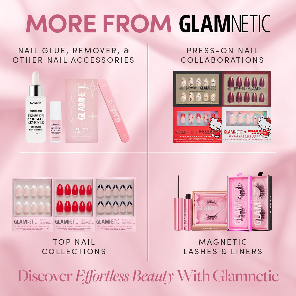 Glamnetic Press On Nails - Goal Digger | Glossy, Semi-Transparent, Short Round Nails, Reusable | 12 Sizes - 30 Nail Kit with Glue 7DAY'S