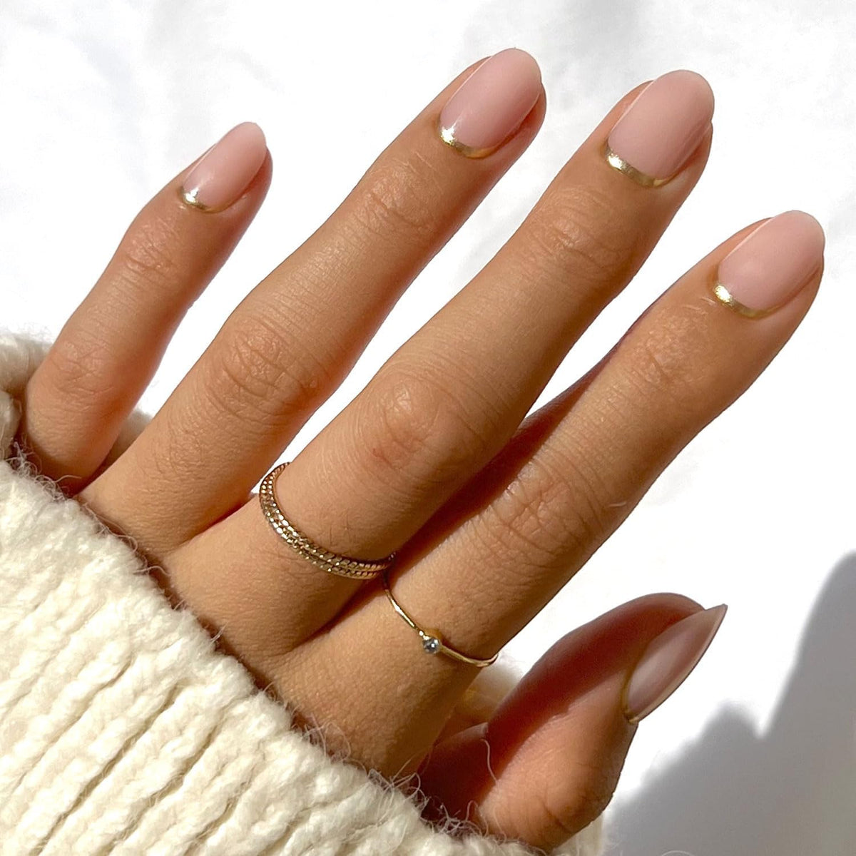 Glamnetic Press On Nails - Goal Digger | Glossy, Semi-Transparent, Short Round Nails, Reusable | 12 Sizes - 30 Nail Kit with Glue 7DAY'S