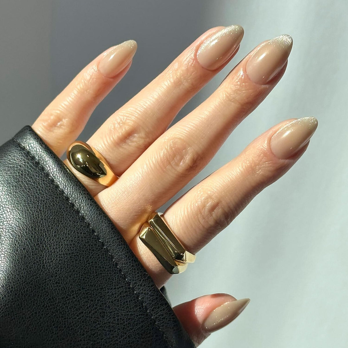 Glamnetic Press On Nails - Goal Digger | Glossy, Semi-Transparent, Short Round Nails, Reusable | 12 Sizes - 30 Nail Kit with Glue 7DAY'S