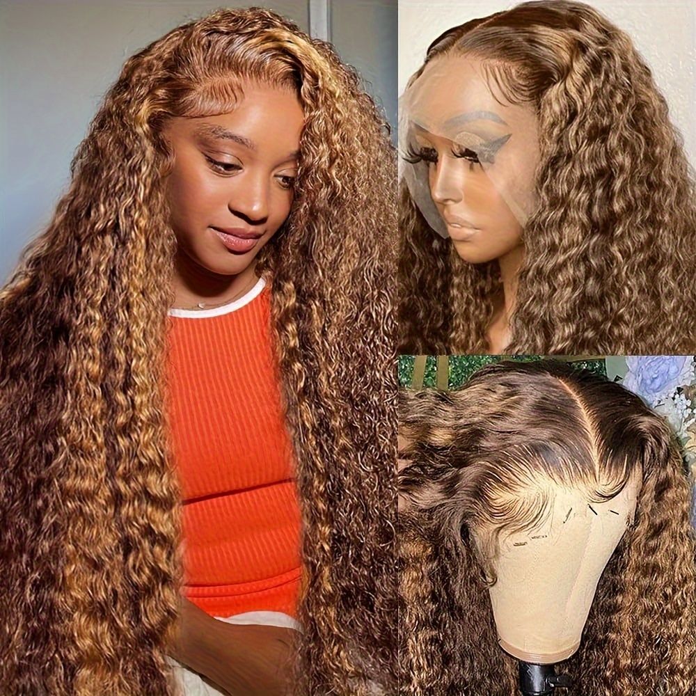 Highlight Wig Human Hair hd Lace Wig 13x6 curly wigs s For Women 13x4 Deep Water Wave Brazilian blonde Lace Front Wig 7DAY'S