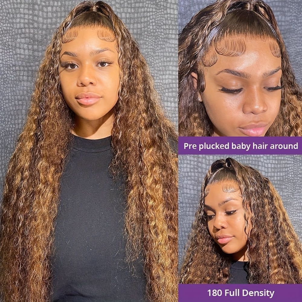 Highlight Wig Human Hair hd Lace Wig 13x6 curly wigs s For Women 13x4 Deep Water Wave Brazilian blonde Lace Front Wig 7DAY'S