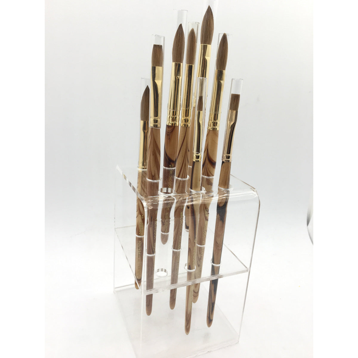 Medicool - Kolinsky Acrylic Brushes - Wood Handle #20 Queen Nails & Beauty Supplies