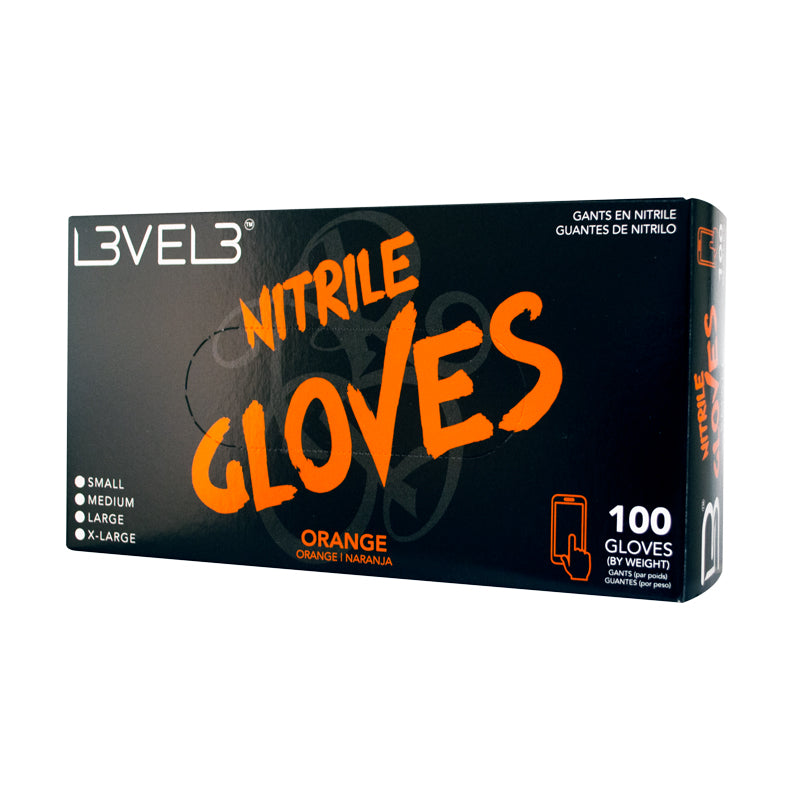L3VEL3 NITRILE GLOVE ORANGE The Barber Plug
